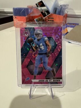 🔥 2025 Amon-Ra St Brown Panini Mosaic Pink Disco Sparkle /20